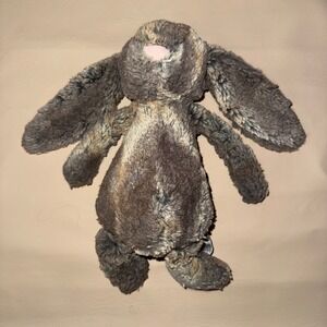 Jellycat Bashful Bunny Gray‎ Brown Striped Plush Toy Soft Stuffed Animal Kids